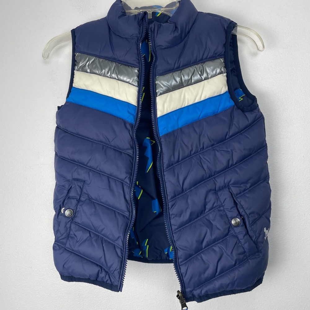 Mini Boden Reversible Puffer Vest Kids Youth Size 7/8